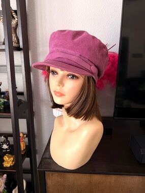 Nordstrom Purple Corduroy Baker Boy Cap